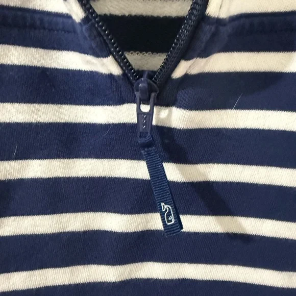 Vineyard Vines Womens Striped Dreamcloth Relaxed 1/4 Zip Shep Small Blue White - Picture 3 of 6